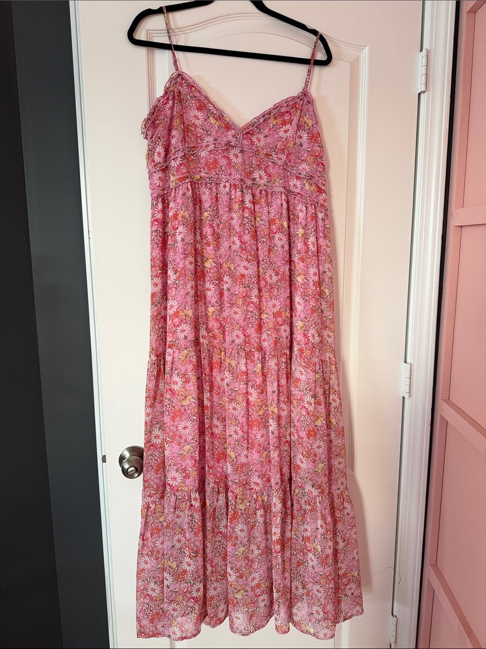 ARULA Pink Floral Maxi Dress